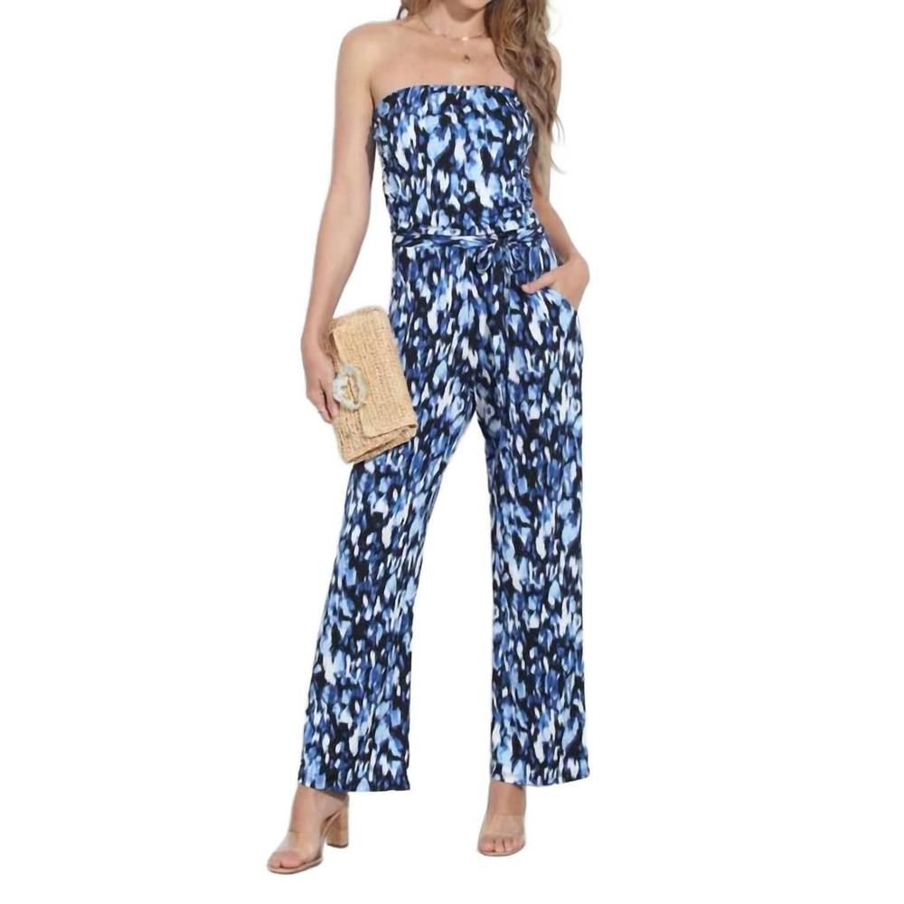 NEW VERONICA M lizette tube jumpsuit in blue